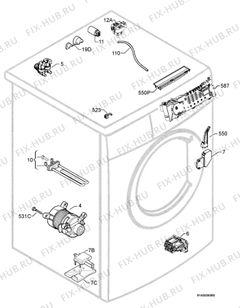 Взрыв-схема стиральной машины Aeg Electrolux L60850 - Схема узла Electrical equipment 268