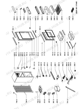Схема №1 756/016 с изображением Элемент корпуса для холодильной камеры Whirlpool 481944269111