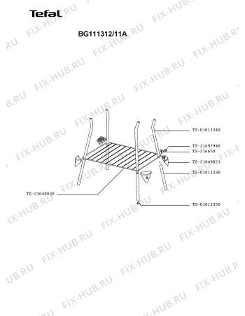 Взрыв-схема гриля Tefal BG111312/11A - Схема узла 5P003078.5P2