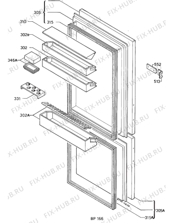 Взрыв-схема холодильника Privileg 0073452 - Схема узла Door 003