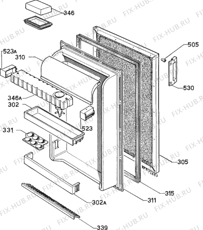 Взрыв-схема холодильника Zanussi ADF56/45 - Схема узла Door 003