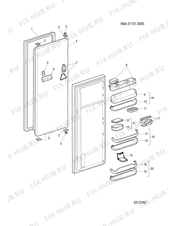 Взрыв-схема холодильника Ariston BO3024AVI (F037548) - Схема узла