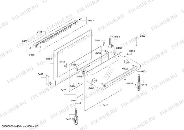 Взрыв-схема плиты (духовки) Bosch HBA36B350 - Схема узла 04