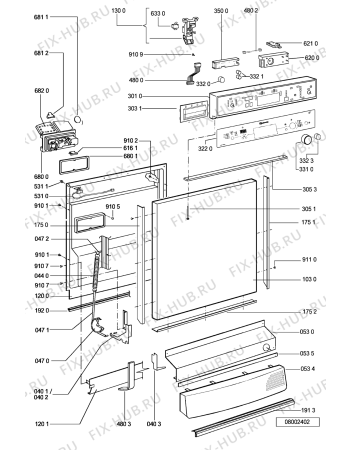 Схема №2 GSF 1688 WS с изображением Панель для посудомоечной машины Whirlpool 481245372075