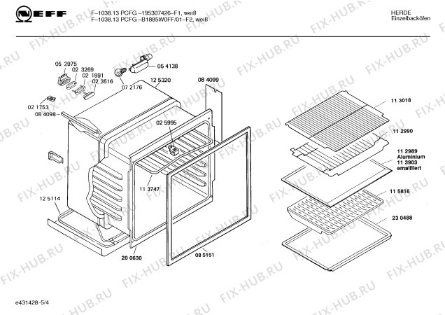 Схема №4 195307426 F-1038.11PCFG с изображением Ручка для плиты (духовки) Bosch 00027345