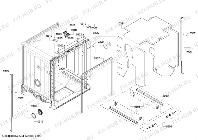 Схема №5 SHX6AP05UC с изображением Панель управления для посудомойки Bosch 00683341