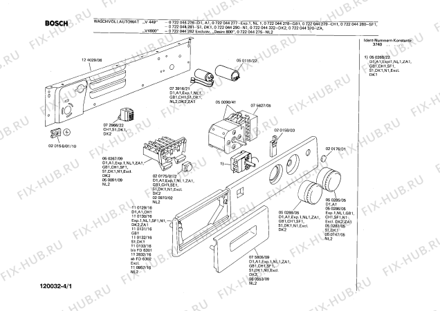 Схема №3 0722044322 V449 с изображением Панель для стиральной машины Bosch 00110130