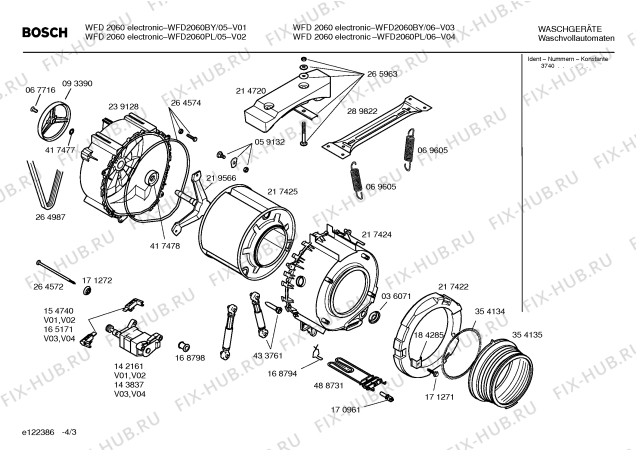 Схема №3 WFD2060PL WFD2060 electronic с изображением Инструкция по установке и эксплуатации для стиральной машины Bosch 00529774
