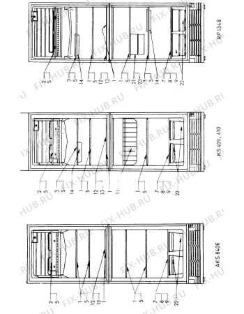 Взрыв-схема холодильника Elektro Helios KS409 - Схема узла C10 Interior