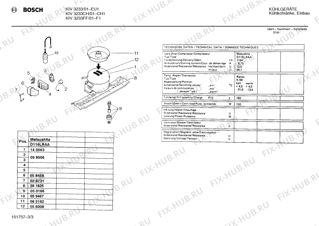 Взрыв-схема холодильника Bosch KIV3233 - Схема узла 03