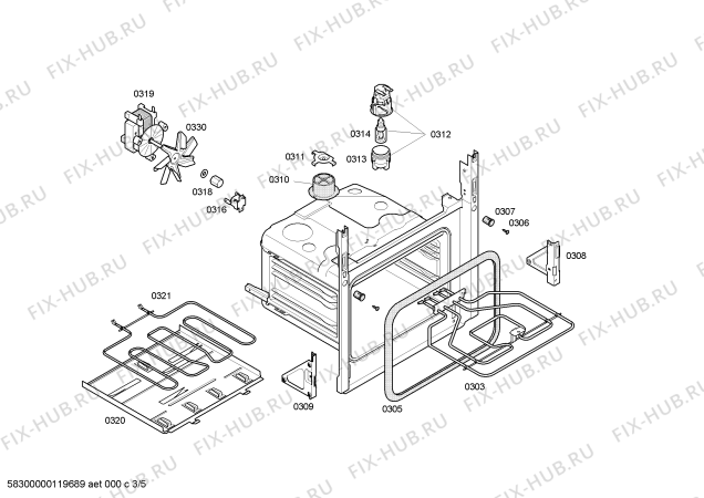 Схема №4 HE4BY55 с изображением Блок подключения для электропечи Bosch 00606053