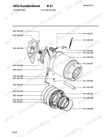 Схема №4 LAV802 I  E/I с изображением Шкив для стиральной машины Aeg 8996454260366