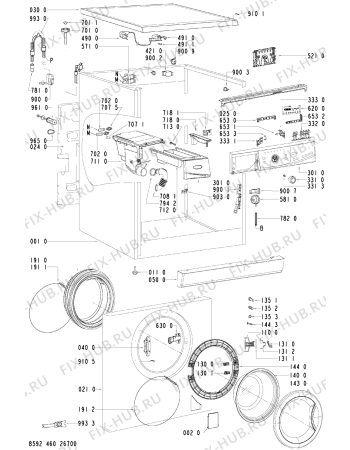 Схема №2 AWO/D 5361 с изображением Обшивка для стиральной машины Whirlpool 481245310579