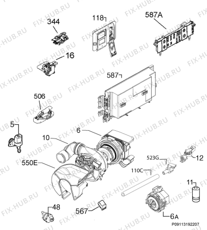 Схема №6 FSILENCM2P с изображением Микромодуль для посудомойки Aeg 973911444340021