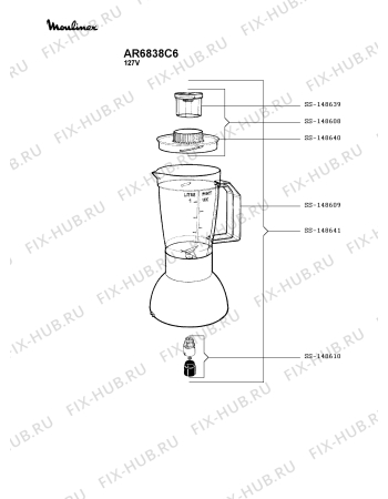 Схема №2 AR6838C6 с изображением Элемент корпуса для блендера (миксера) Moulinex SS-148600