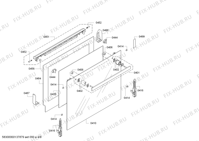 Взрыв-схема плиты (духовки) Bosch HBA36B550J - Схема узла 04