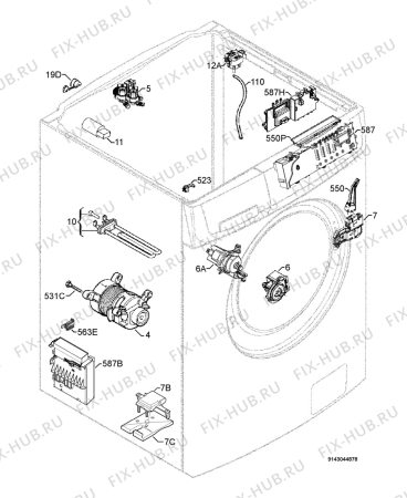 Взрыв-схема стиральной машины John Lewis JLWD1609 - Схема узла Electrical equipment 268