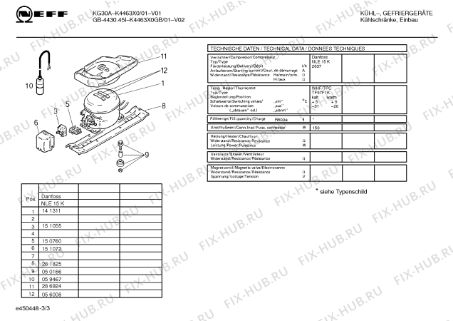 Взрыв-схема холодильника Neff K4463X0GB - Схема узла 03