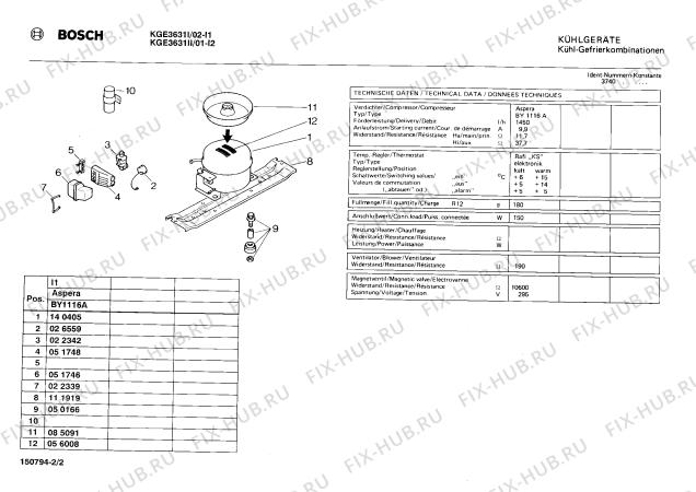 Взрыв-схема холодильника Bosch KGE3631II KGE3631 - Схема узла 02