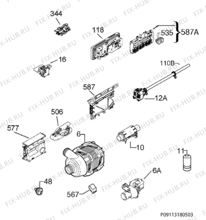 Взрыв-схема посудомоечной машины Atag VA6311SF/A07 - Схема узла Electrical equipment 268