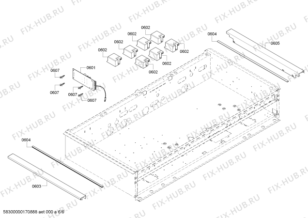 Схема №5 PC486GLBS с изображением Коллектор для плиты (духовки) Bosch 00663744