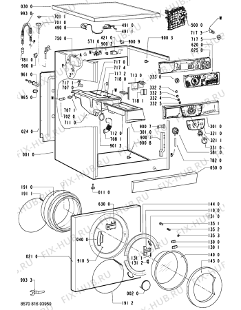 Схема №1 AWM 8161 с изображением Декоративная панель для стиральной машины Whirlpool 481245215483