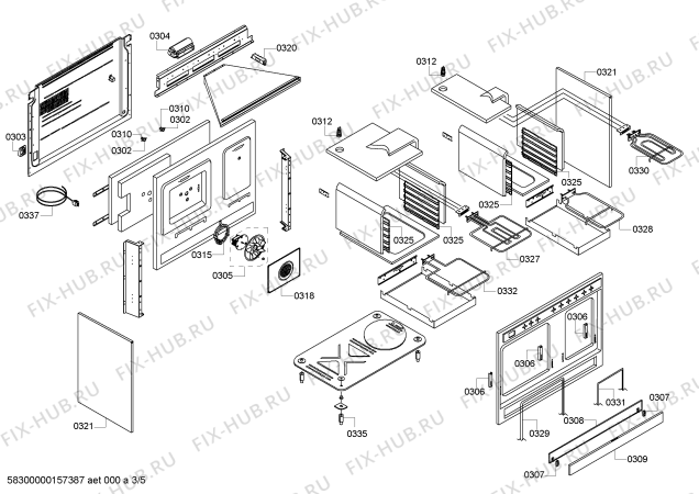 Схема №4 HSD776055N с изображением Панель управления для плиты (духовки) Bosch 00710714