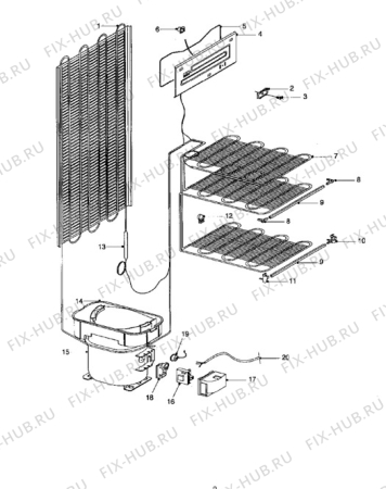 Взрыв-схема холодильника Electrolux TR919 - Схема узла Cooling system 017