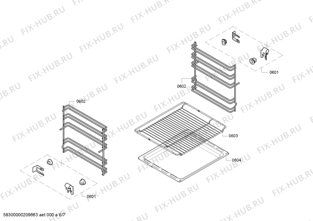 Взрыв-схема плиты (духовки) Bosch HXA090D20N - Схема узла 06