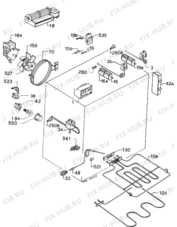 Взрыв-схема плиты (духовки) Zanussi FBI783W - Схема узла Electrical equipment 268