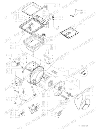 Схема №2 ITWA 5951 W (FR) с изображением Бак (полубак) для стиральной машины Whirlpool 481010727995
