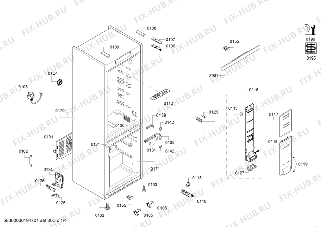 Схема №4 KGN39AI31R Bosch с изображением Изоляция для холодильной камеры Bosch 00715237