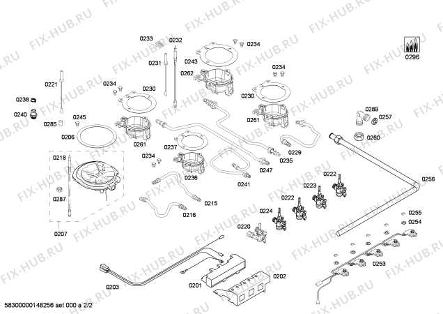Схема №2 PCS815U90N ENC.PCS815U90N 4G+W(BAND)TIMER BO76F IH5 с изображением Варочная панель для электропечи Bosch 00685446