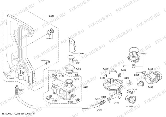 Схема №5 SMV50E50RU с изображением Силовой модуль запрограммированный для посудомойки Bosch 00659583