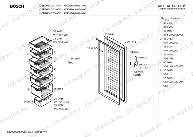Схема №2 GSD26620 с изображением Инструкция по эксплуатации для холодильной камеры Bosch 00584309