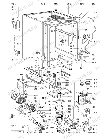 Схема №3 ADP 731/2 WH с изображением Обшивка для посудомоечной машины Whirlpool 481245370507