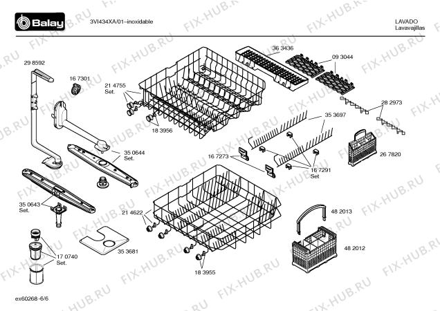Взрыв-схема посудомоечной машины Balay 3VI434XA VI434X - Схема узла 06