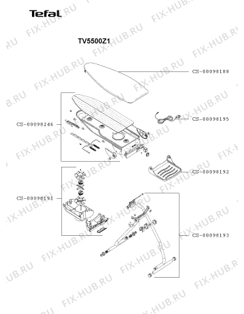 Схема №1 TV5500C0 с изображением Запчасть для утюжной доски Tefal CS-00098192