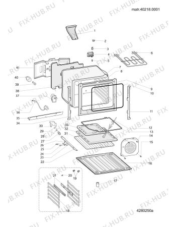 Схема №2 KNJ6G27WRU (F073444) с изображением Обшивка для электропечи Indesit C00285703