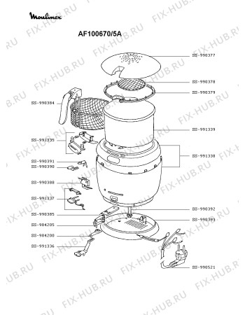 Схема №1 AF100170/5A с изображением Ручка для электротостера Moulinex SS-990384