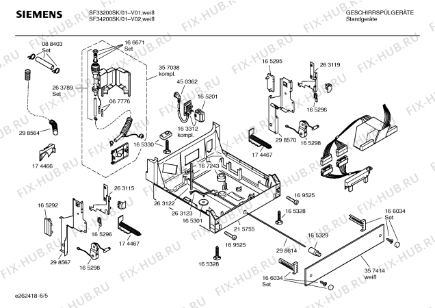 Схема №4 SF33200SK с изображением Передняя панель для посудомойки Siemens 00357415