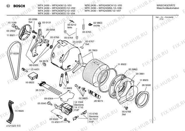 Схема №2 WFK2430IE WFK2430 с изображением Таблица программ для стиралки Bosch 00519433