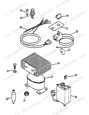 Взрыв-схема холодильника Electrolux RC1090 - Схема узла Cooling system 017