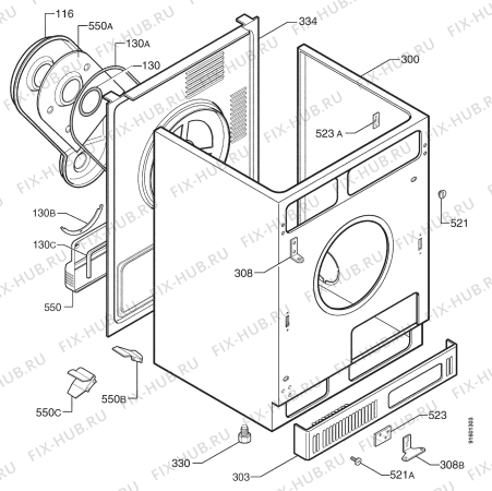 Взрыв-схема комплектующей Zanussi TC481W - Схема узла Housing 001