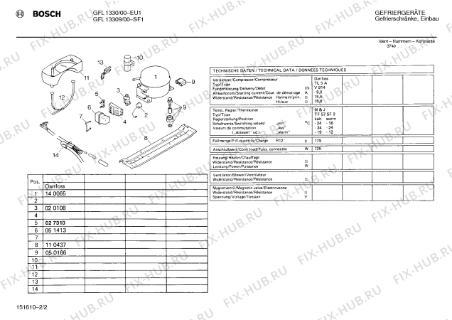 Взрыв-схема холодильника Bosch GFL1330 - Схема узла 02