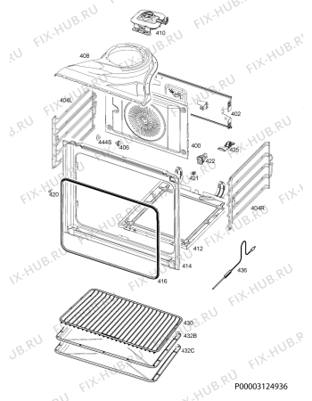 Взрыв-схема плиты (духовки) Aeg BSK782220W - Схема узла Oven