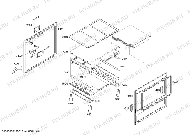 Взрыв-схема плиты (духовки) Bosch HSK14K22E9 P2 76 PS BCO GE 127V (CKD) - Схема узла 04