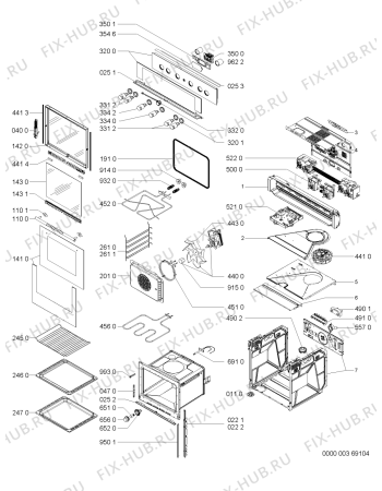Схема №1 EMZD 6260/AL с изображением Переключатель для плиты (духовки) Whirlpool 481241279377