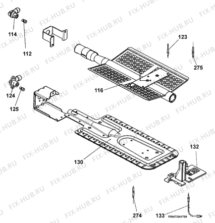 Взрыв-схема плиты (духовки) Electrolux EKG513100W - Схема узла Section 7