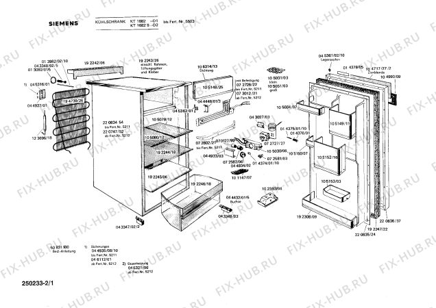 Схема №2 KT1682B с изображением Дверь для холодильной камеры Siemens 00105148